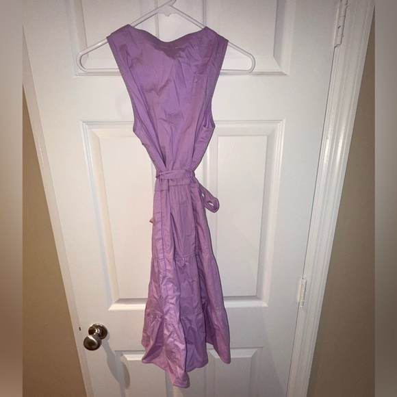 Like New J. Crew Wrap Sleeveless Dress Purple BR910 Tiered Cruise Beach Size:0 - Picture 6 of 7
